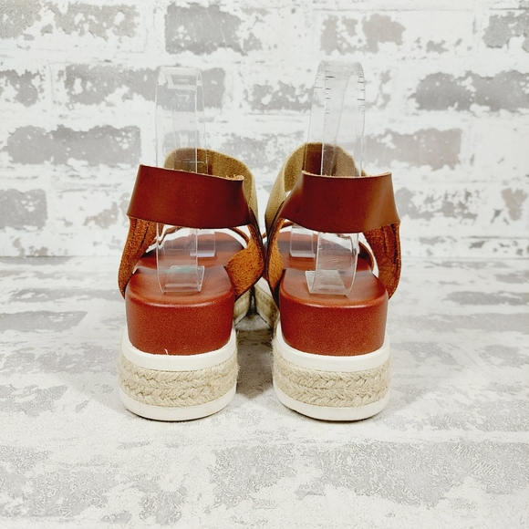 Mia Nedra Platform Espadrille Brown Sandal D72 - Picture 4 of 10